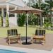 Flash Furniture Kona Tan 9 FT Round Umbrella with Crank and Tilt Function and Standing Umbrella Base