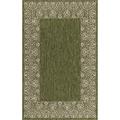 Unique Loom Floral Border Indoor/Outdoor Border Rug Green/Ivory 5 3 x 8 Rectangle Floral Contemporary Perfect For Patio Deck Garage Entryway