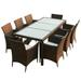 vidaXL Patio Dining Set Patio Table and Rattan Chair Outdoor Furniture Set