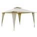 Outsunny 11 x 11 Outdoor Canopy Tent Party Gazebo with Double-Tier Roof Steel Frame Included Ground Stakes Beige