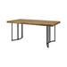 Noble House Noah 72 Modern Wood Top Patio Dining Table in Teak and Black