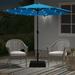 Abble 9 Feet Crank & Tilt Lighted Patio Umbrella-Aqua