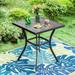 MF Studio 36 H Outdoor Counter Height Pub Table with Umbrella Hole Patio Metal Bistro Bar Table Black