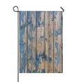 ECZJNT Weathered Wooden Wall Old Blue Paint Garden Flag Outdoor Flag Home Party Garden Decor 28x40 Inch