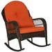 Patiojoy Patio Garden Wicker Rattan Rocking Chair Furniture w/ Cushion