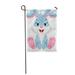 LADDKE Pink Bunny Cute Rabbit Cartoon Face Clipart Kids Garden Flag Decorative Flag House Banner 28x40 inch