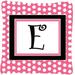 Carolines Treasures Monogram Initial E Pink Black Polka Dots Indoor & Outdoor Fabric Decorative Pillow