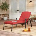 Mainstays Belden Park Cushion Steel Outdoor Chaise Lounge - Red