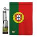 Portugal Flags of the World Nationality Impressions Decorative Vertical 13 x 18.5 Double Sided Garden Flag Set Metal Pole Hardware