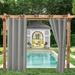 MIFXIN Outdoor Curtains Waterproof UV Protectant Patio Pergola Grommet Top Blackout Curtain 2 Panels Light Grey 52x84in