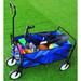 Wagon Cart with Wheels Heavy-Duty SEGMART Wagon for Groceries Foldable Grocery Wagon with Cup Holder Outdoor Utility Cart with Adjustable Handle Beach Wagon for Sand Park Camping Blue H863