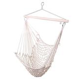 Hammock Cotton Rope Swing Camping Hanging Rope Chair Wooden Beige White Outdoor Patio dult Children Swing