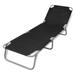 Dcenta Folding Sun Lounger Backrest Adjustable Fabric Reclining Chaise Lounge Chair Black for Outdoor Patio Poolside Balcony Beach Garden 74.4 x 22.8 x 10.6 Inches (L x W x H)