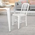 Flash Furniture Metal Indoor-Outdoor Chair - 15.5 W x 20 D x 33.25 H White