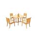 Grade-A Teak Dining Set: 3 Seater 4 Pc: 48 Round Butterfly Table And 3 Hari Stacking Arm Chairs Outdoor Patio WholesaleTeak #51HR0904