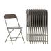 Emma + Oliver Set of 10 Brown Stackable Folding Plastic Chairs - 650 LB Weight Capacity