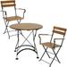 Sunnydaze Basic European Chestnut Wood 3-Piece Bistro Table and Chairs Set