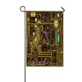 ABPHQTO Steampunk Clocks Dials Gears Cogs Pipes Home Outdoor Garden Flag House Banner Size 12x18 Inch