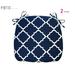 FBTS Prime Outdoor Seat Pads Navy Geometry Set of 2 Patio Seat Cushions with Ties 16x17 Inch U-Shape Chair Cushions