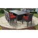 TK Classics Belle Wicker 9 Piece Patio Dining Set with Armless Chairs