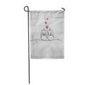 LADDKE Gray Love Christmas Owls Pink Bird Couple Vintage Two Garden Flag Decorative Flag House Banner 12x18 inch