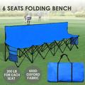 Topeakmart 6 Seats Portable Folding Bench for Sports Camping Blue