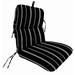 Jordan Manufacturing 22 x 45 Black Stripe Outdoor Chair Cushion with Ties and Loop