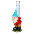 Exhart Rain Gauge Blue Hat Gnome Plant Stake 3 by 16 inches Resin (Decor for Home Patio Outdoor Garden Yard or Lawn)