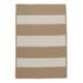 Colonial Mills 7 x 7 White and Brown Striped All Purpose Handcrafted Reversible Square Outdoor