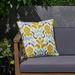 Amelia Outdoor Floral 17.75 Water Resistant Fabric Square Cushion Cream Yellow Light Blue Gray