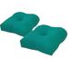 Tempo Outdoor Solid Teal Blue Seat Cushion Set of 2