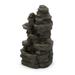 Noble House Appling Outdoor 4-Tier Rock Fountain Light Brown