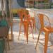 BizChair Commercial Grade 30 High Orange Metal Indoor-Outdoor Barstool with Removable Back