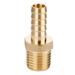 U.S. Solid 1pc Brass Hose Fitting Adapter 3/8 Barb To 1/4 NPT Male Pipe Conector