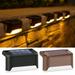 Solar Deck Lights Fence Post Lights Outdoor Solar Step Lights Waterproof LED for Outdoor Stairs Step Fence-Black/WH