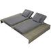 Suzicca Double Sun Lounger with Cushion Poly Rattan Gray