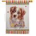 Red Australian Shepherd Happiness House Flag Dog Animals 28 X40 Double-Sided Decorative Vertical Flags Decoration Small Banner Garden Yard Gift