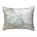 Betsy Drake Boston Harbor - MA Nautical Map Extra Large Zippered Indoor & Outdoor Pillow