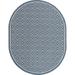 Unique Loom Kafes Indoor/Outdoor Trellis Rug Navy Blue/Ivory 7 10 x 10 Oval Geometric Scandinavian Flatweave Perfect For Patio Deck Garage Entryway