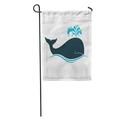 KDAGR Blue Spout Whale Water Fountain Blow Blowhole Splash Spray Simple Garden Flag Decorative Flag House Banner 12x18 inch