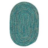 Colonial Mills 1.5 x 2.5 Turquoise Blue All Purpose Handmade Reversible Oval Mudroom Area Throw