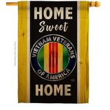 Breeze Decor H108449-BO Home Sweet Vietnam House Flag Armed Forces Service 28 x 40 in. Double-Sided Decorative Vertical Flags for Decoration Banner Garden Yard Gift