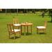 Grade-A Teak Dining Set: 3 Seater 4 Pc: 36 Round Table And 3 Osborne Armless Chairs Outdoor Patio WholesaleTeak #WMDSWVm
