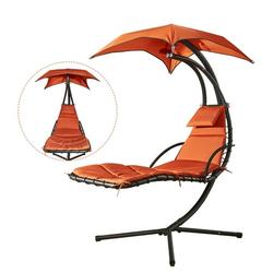 Hanging Chaise Lounge Chair Canopy Floating Chaise Lounger Swing Hammock Chair for Patio Garden Deck and Poolside