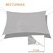 Sunshades Depot 9 x 10 Sun Shade Sail Rectangle Permeable Canopy Light Gray / Light Grey Custom Size Available Commercial Standard