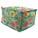 Jordan Manufacturing 20 x 20 Pensacola Multicolor Floral Square Outdoor Pouf Ottoman with Flange