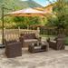 Grandview Outdoor 4-piece Brown Patio Conversation Set with Cushions Grey