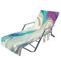 Cieken Beach Chair Cover With Side Pockets Microfiber Lounge Chair Towel Rack
