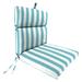 Jordan Manufacturing 44 x 22 Cabana Stripe Turquoise Stripe Rectangular Outdoor Chair Cushion with Ties and Hanger Loop