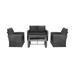 WestinTrends 4-Piece Outdoor Patio Conversation Sofa Set with Back Cushions Black/Black